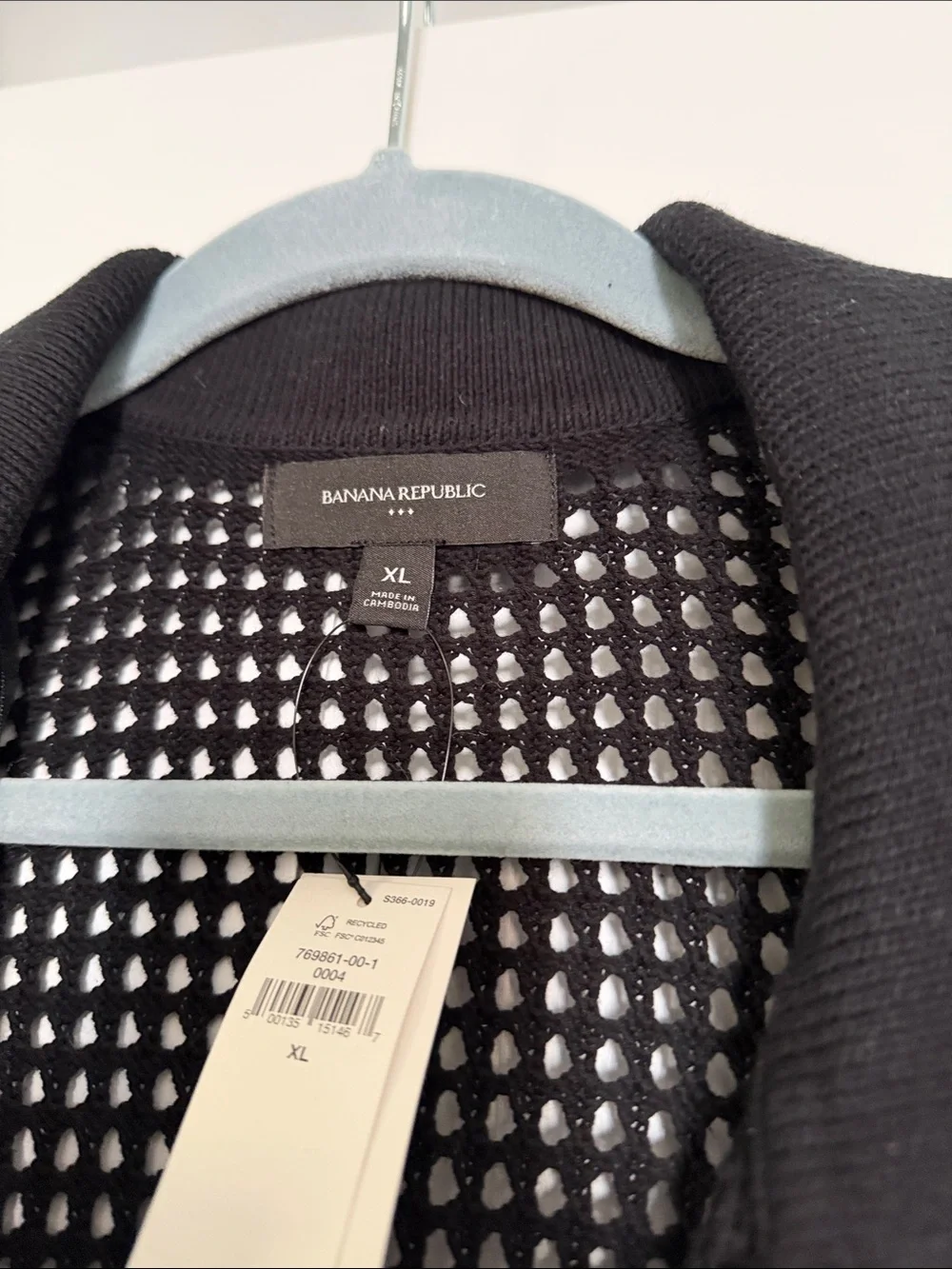 Banana Republic Black Open-Weave tunic Size XL NWT